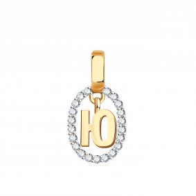 Золотая подвеска-буква Ю TALANT с фианитом ПД 1228 ПД 1228 фото